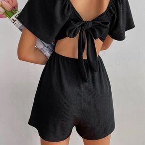 SHEIN Black Summer Romper Size Small (4)